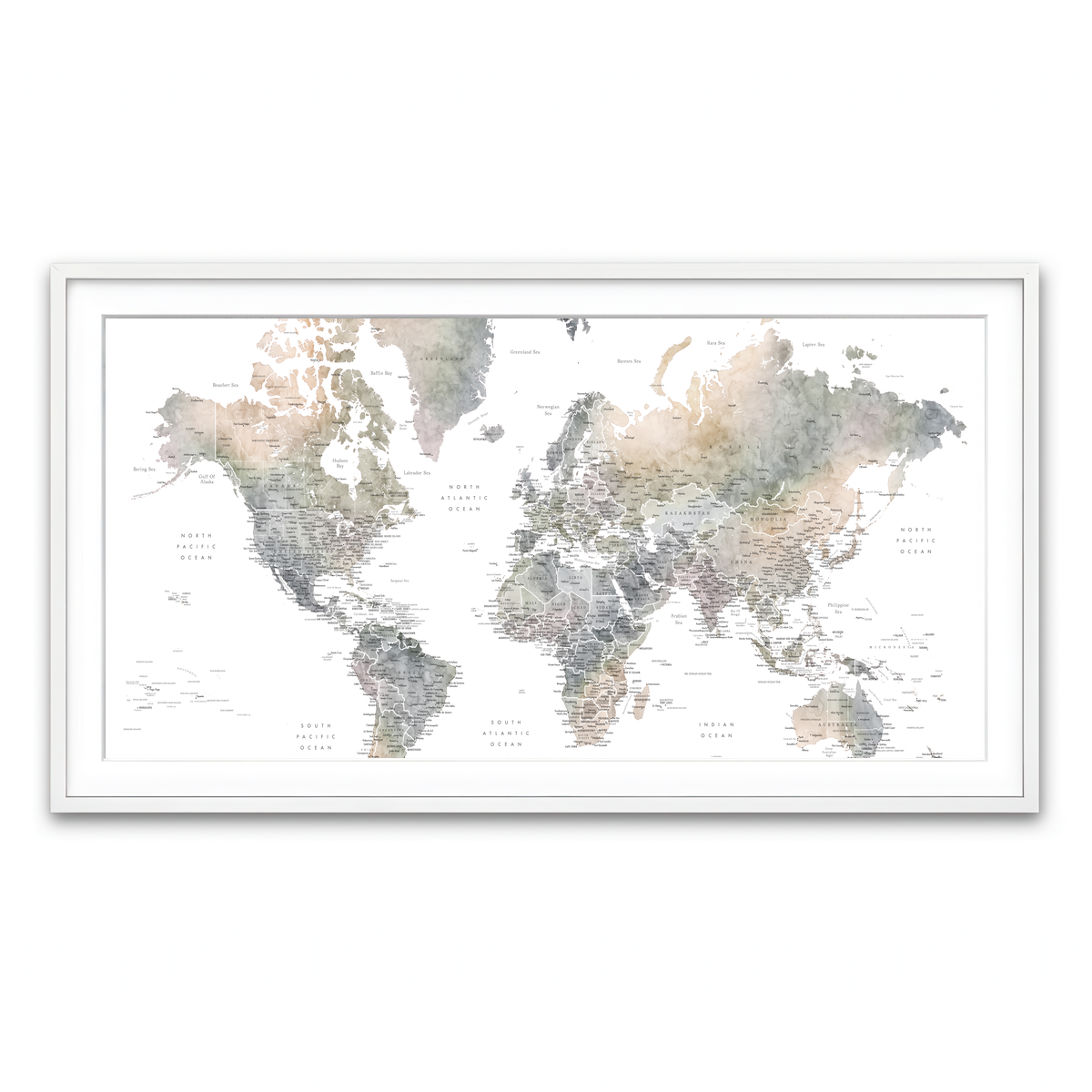 Framed Print 2x1 White