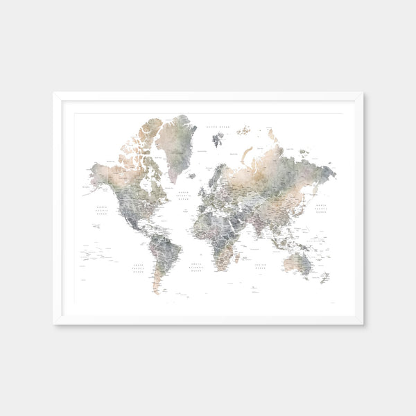 World Map 36 Wall Art — Framed Print Format preview