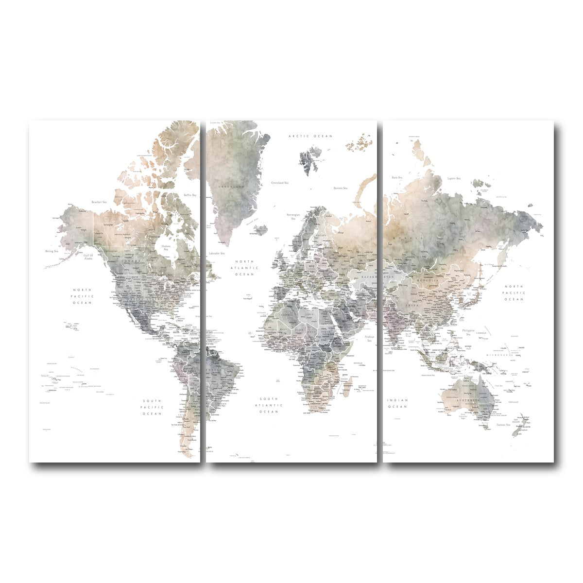 AUTO-MOCKUP WHITE | World Map 36 | 3 Piece | Gallery Wrap Canvas | group=12x24
