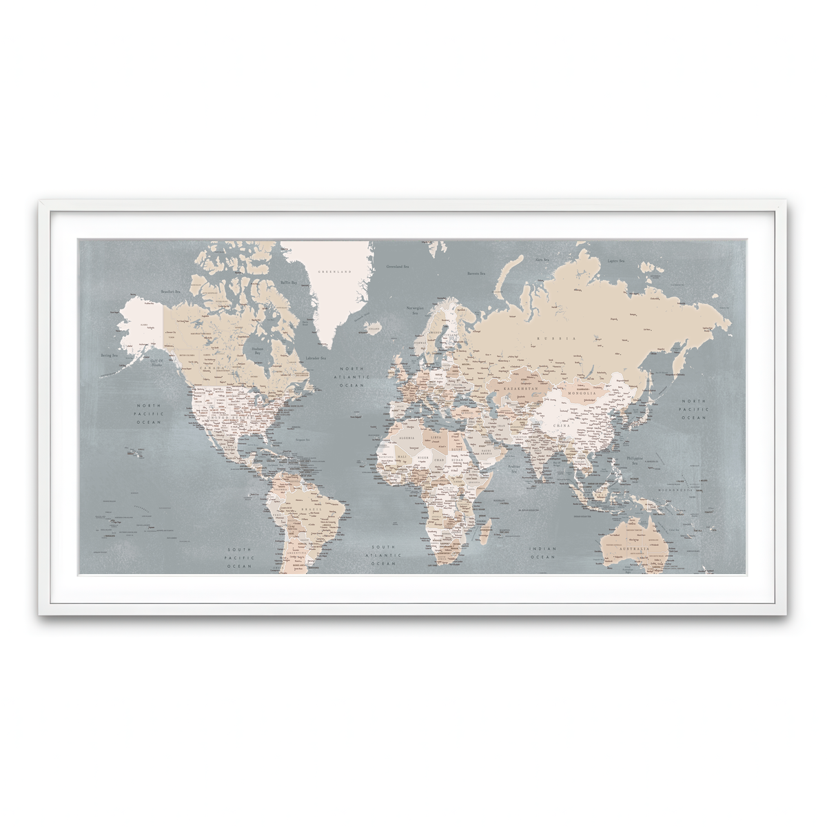 Framed Print 2x1 White