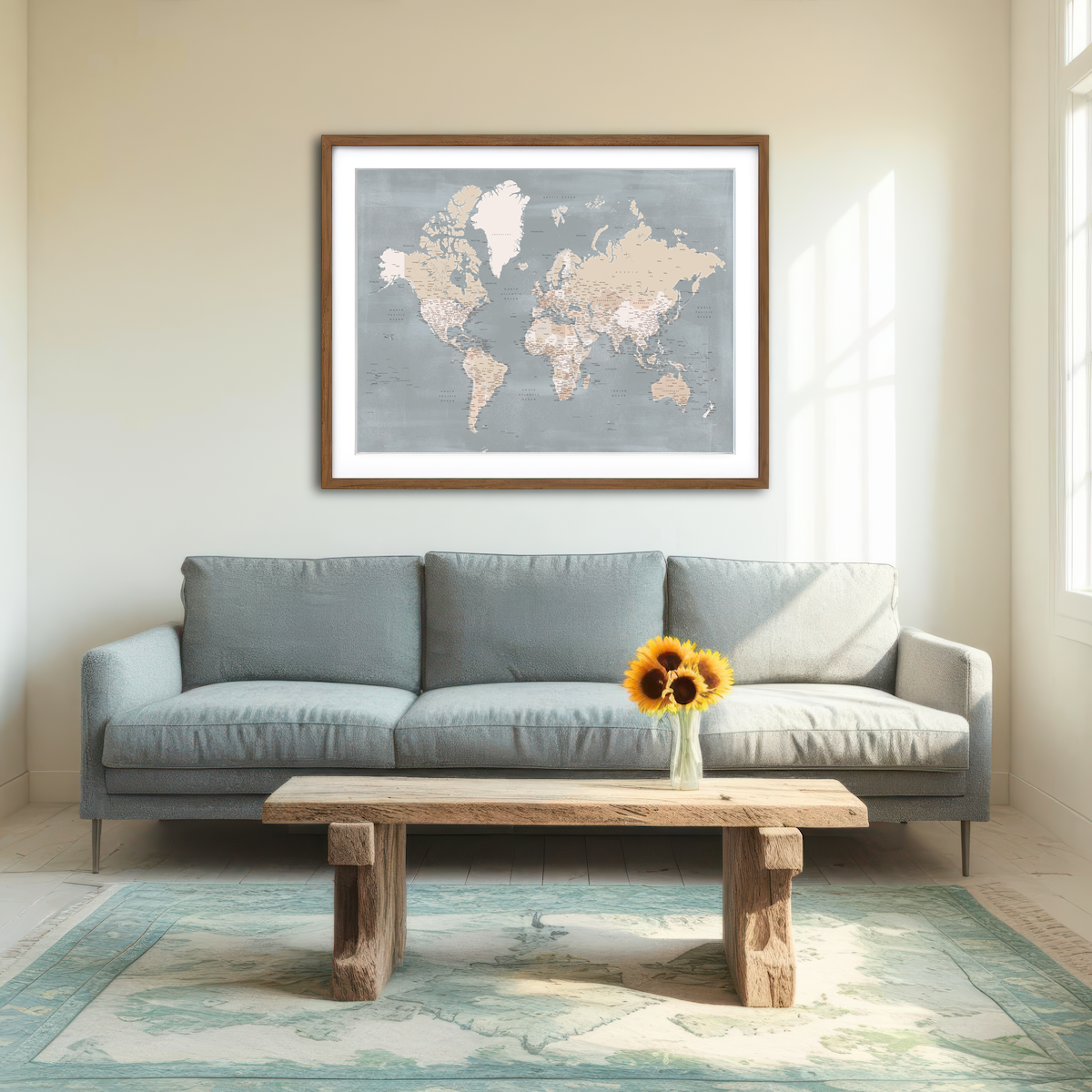 AUTO-MOCKUP ROOM | World Map 39 Wall Art