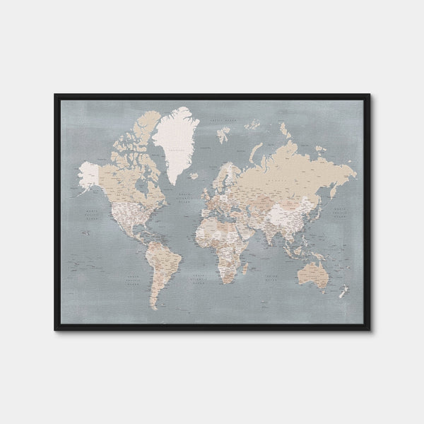 World Map 39 Wall Art — Framed Canvas Format preview