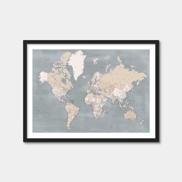 World Map 39 Wall Art — Framed Print Format preview