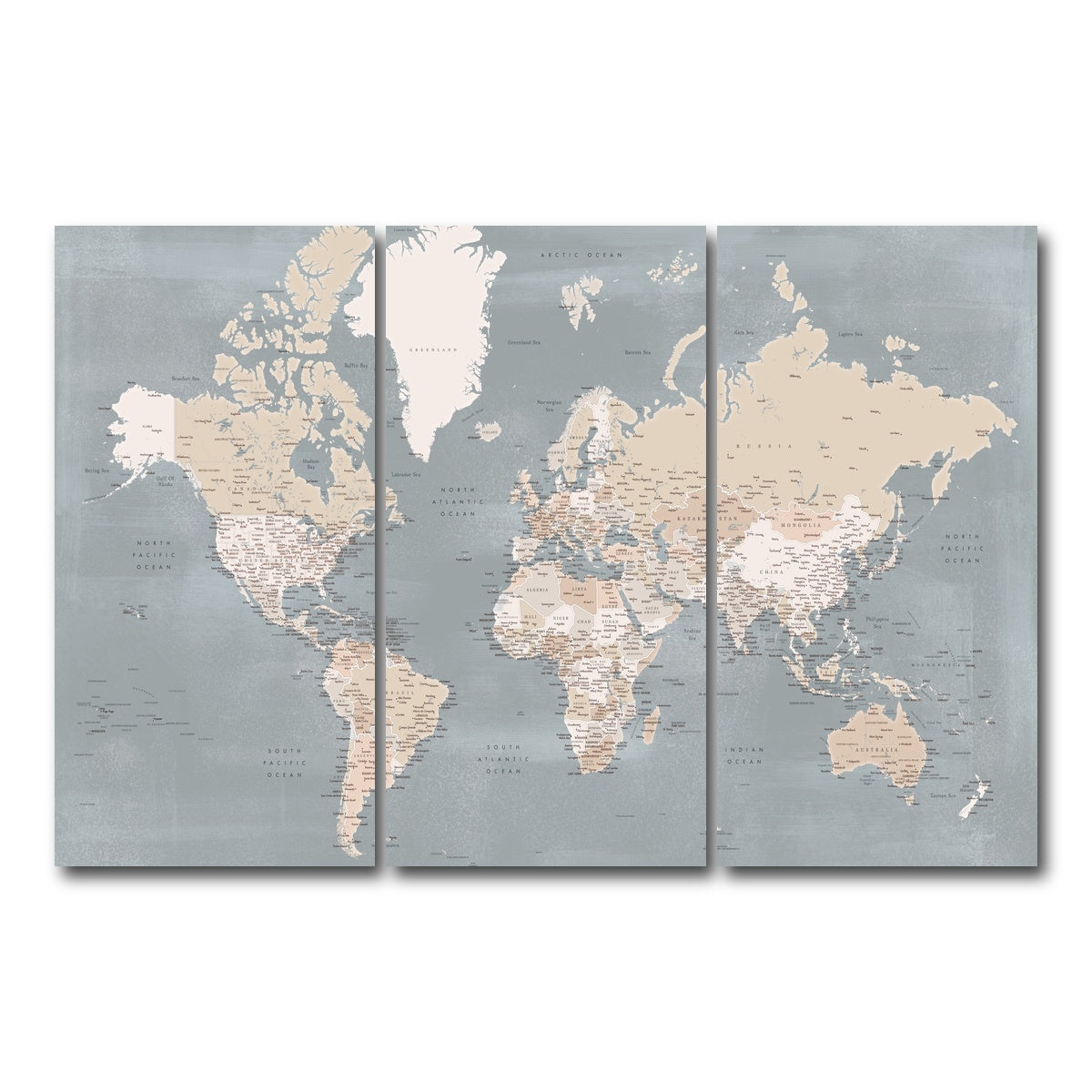 AUTO-MOCKUP WHITE | World Map 39 | 3 Piece | Gallery Wrap Canvas | group=12x24