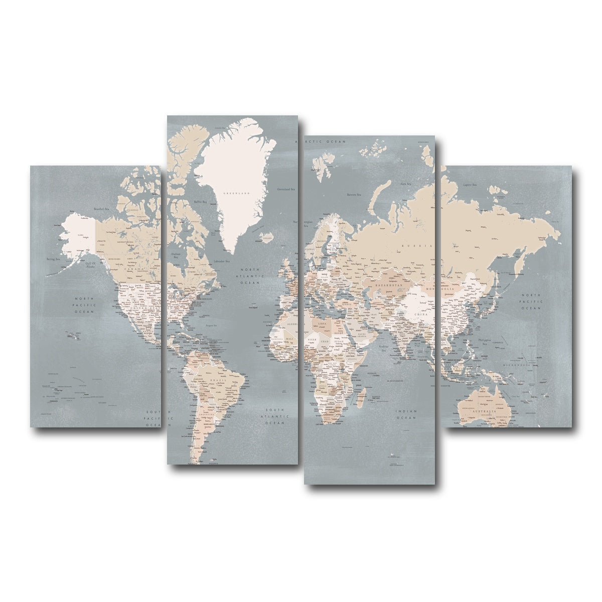 AUTO-MOCKUP WHITE | World Map 39 | 4 Piece | Gallery Wrap Canvas | group=4_short