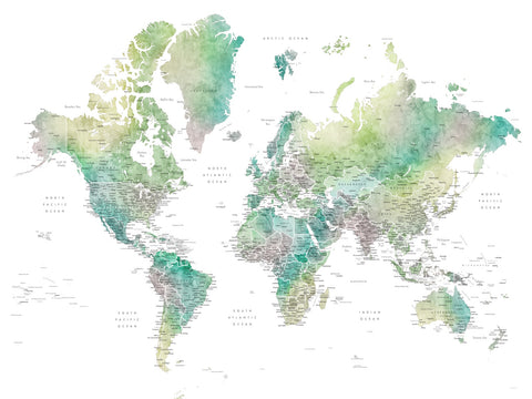 World Map 4 Wall Art