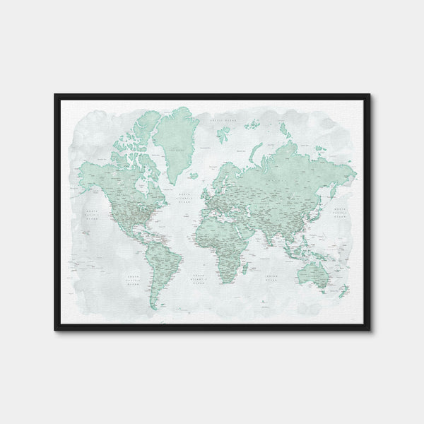World Map 43 Wall Art — Framed Canvas Format preview