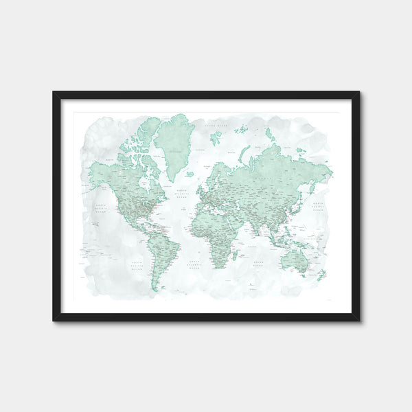 World Map 43 Wall Art — Framed Print Format preview