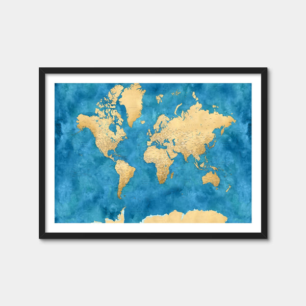 World Map 45 Wall Art — Framed Print Format preview