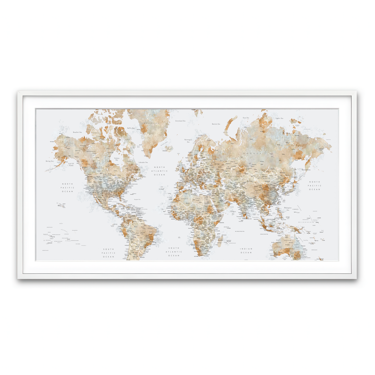 Framed Print 2x1 White