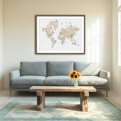 AUTO-MOCKUP ROOM | World Map 46 Wall Art
