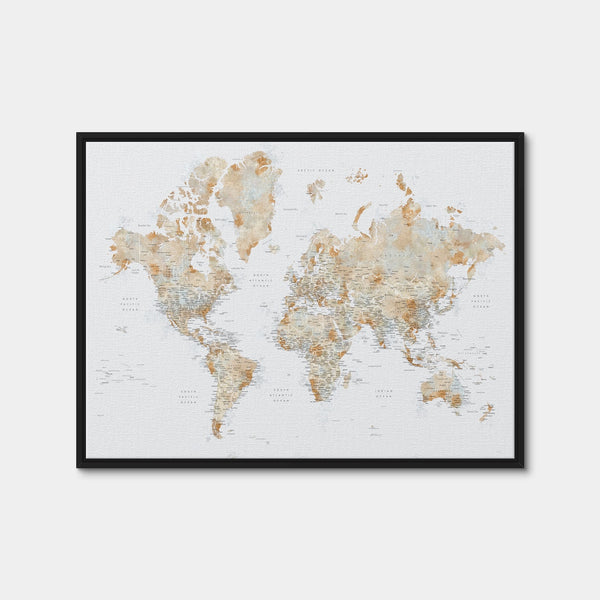 World Map 46 Wall Art — Framed Canvas Format preview