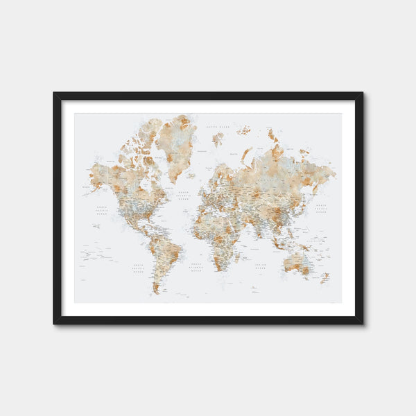 World Map 46 Wall Art — Framed Print Format preview