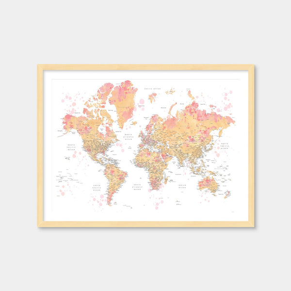World Map 47 Wall Art — Framed Print Format preview