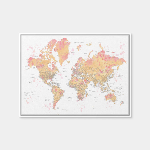 World Map 47 Wall Art — Framed Canvas Format preview