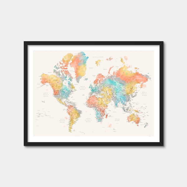 World Map 48 Wall Art — Framed Print Format preview
