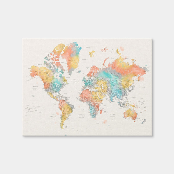 World Map 48 Wall Art — Canvas Wrap Format preview