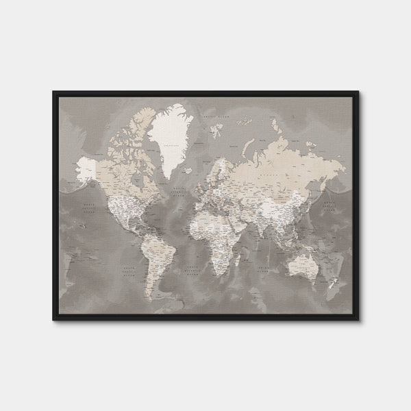 World Map 49 Wall Art — Framed Canvas Format preview