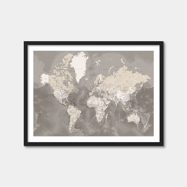 World Map 49 Wall Art — Framed Print Format preview