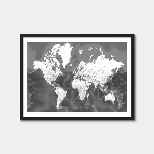 World Map 50 Wall Art — Framed Print Format preview