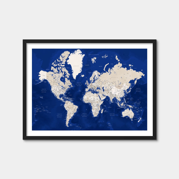 World Map 51 Wall Art — Framed Print Format preview