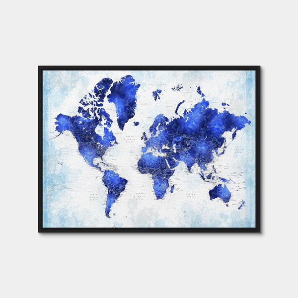 World Map 53 Wall Art — Framed Canvas Format preview