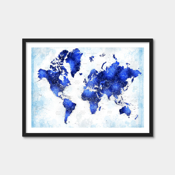 World Map 53 Wall Art — Framed Print Format preview