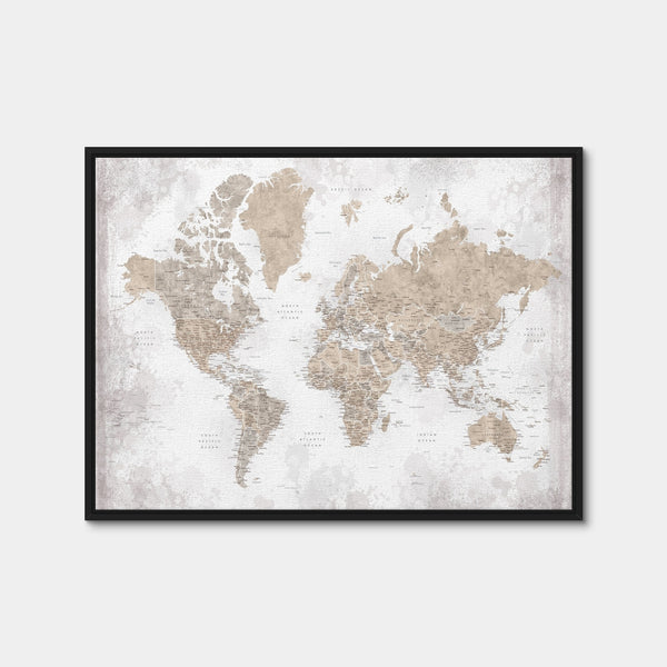 World Map 54 Wall Art — Framed Canvas Format preview