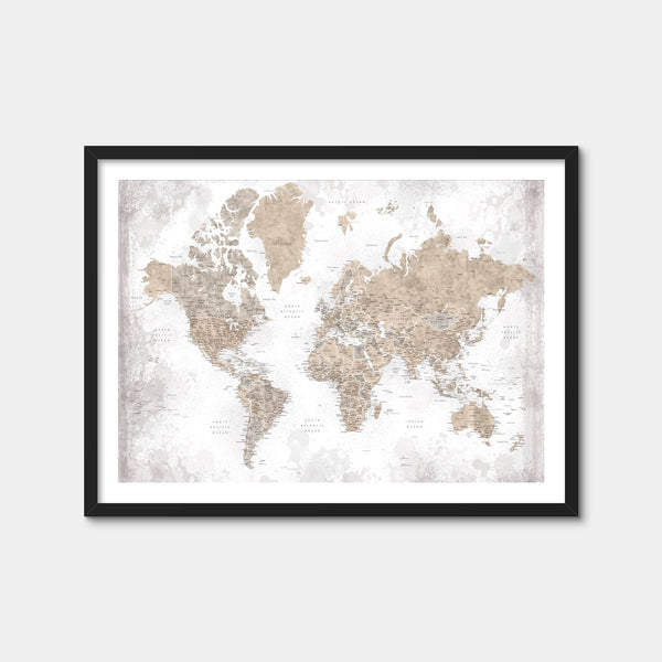 World Map 54 Wall Art — Framed Print Format preview