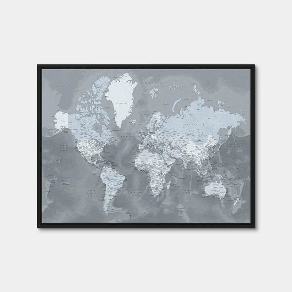 World Map 56 Wall Art — Framed Canvas Format preview