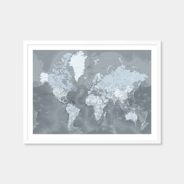 World Map 56 Wall Art — Framed Print Format preview