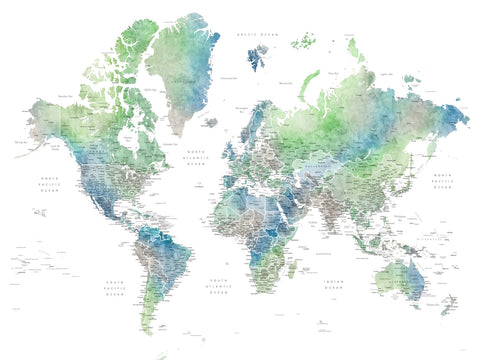 World Map 57 Wall Art