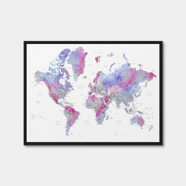 World Map 58 Wall Art — Framed Canvas Format preview