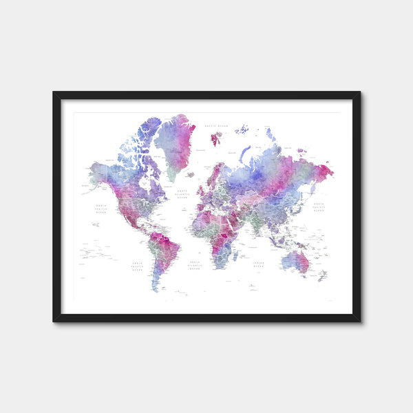 World Map 58 Wall Art — Framed Print Format preview