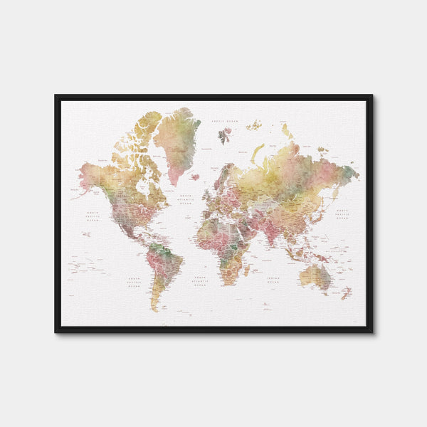 World Map 59 Wall Art — Framed Canvas Format preview