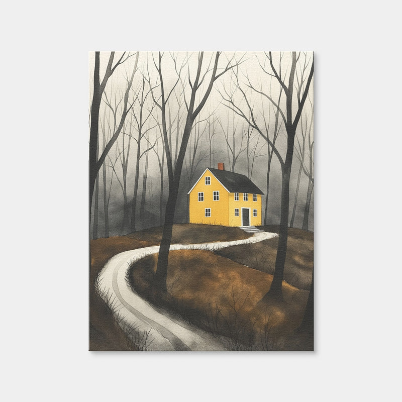 AUTO-MOCKUP WHITE | Yellow House in Woods | 1 Piece | Gallery Wrap | group=3x4