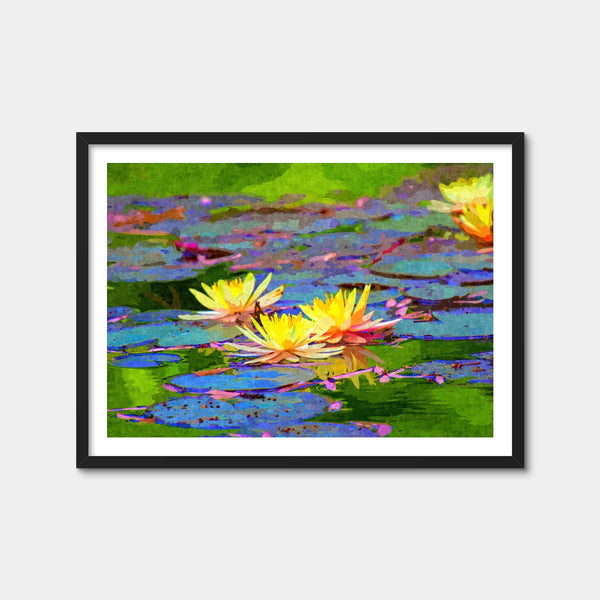 Yellow Water Lillies Wall Art — Framed Print Format preview
