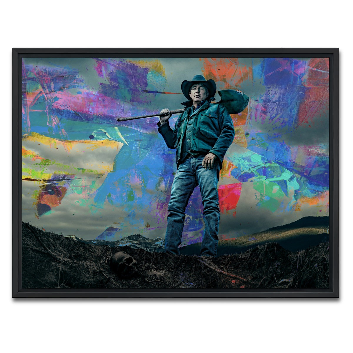 AUTO-MOCKUP WHITE | Yellowstone - John Dutton | 1 Piece | Black Framed Canvas | group=4x3