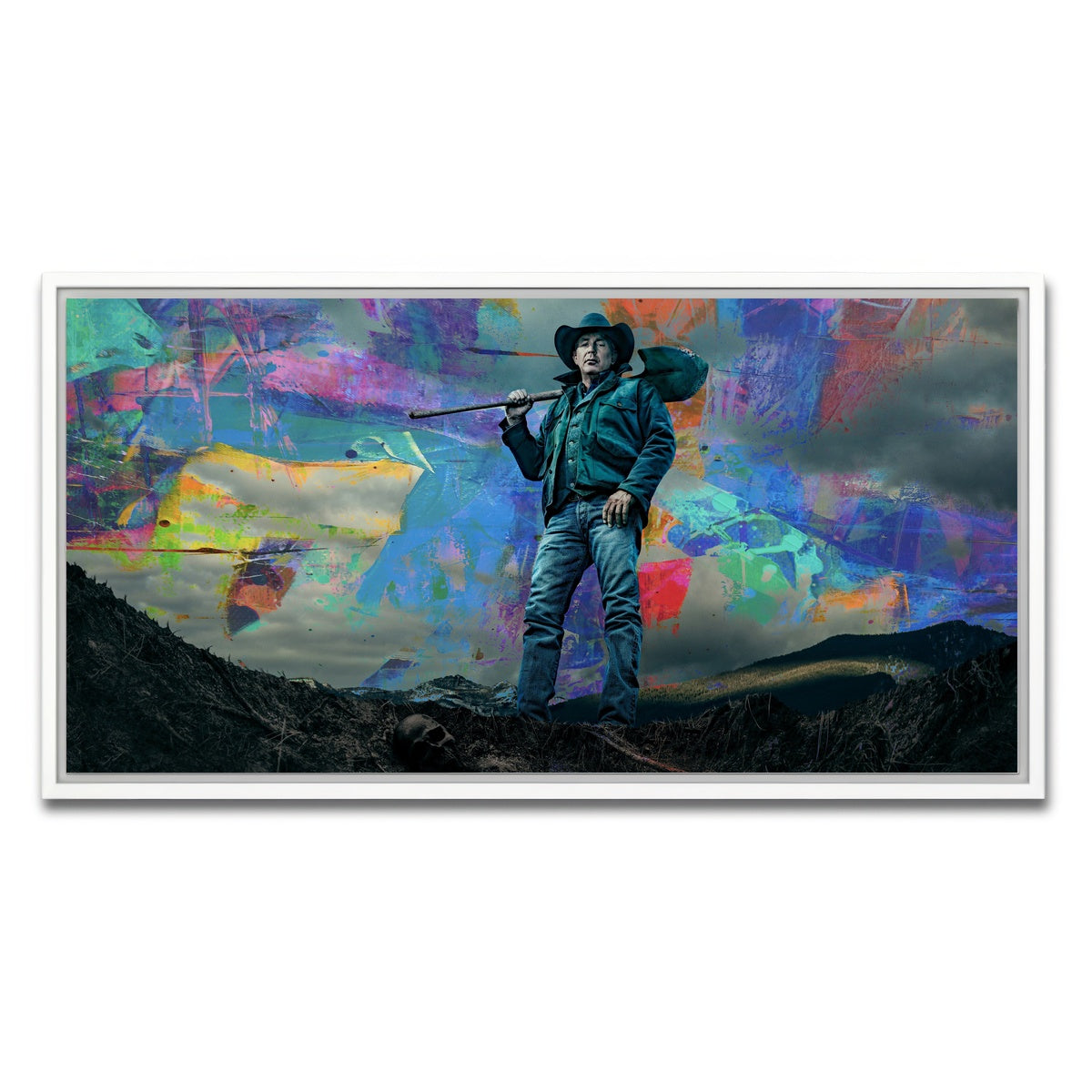 AUTO-MOCKUP WHITE | Yellowstone - John Dutton | 1 Piece | White Framed Canvas | group=2x1