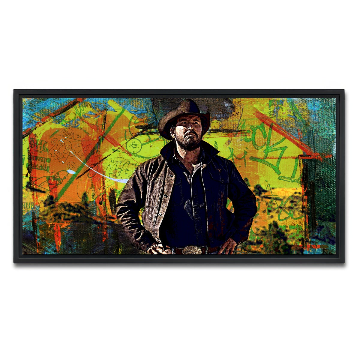 AUTO-MOCKUP WHITE | Yellowstone - Rip Wheeler | 1 Piece | Black Framed Canvas | group=2x1
