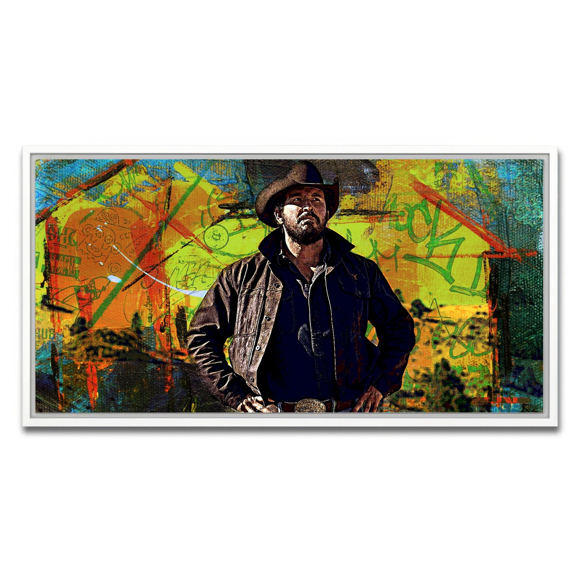 AUTO-MOCKUP WHITE | Yellowstone - Rip Wheeler | 1 Piece | White Framed Canvas | group=2x1