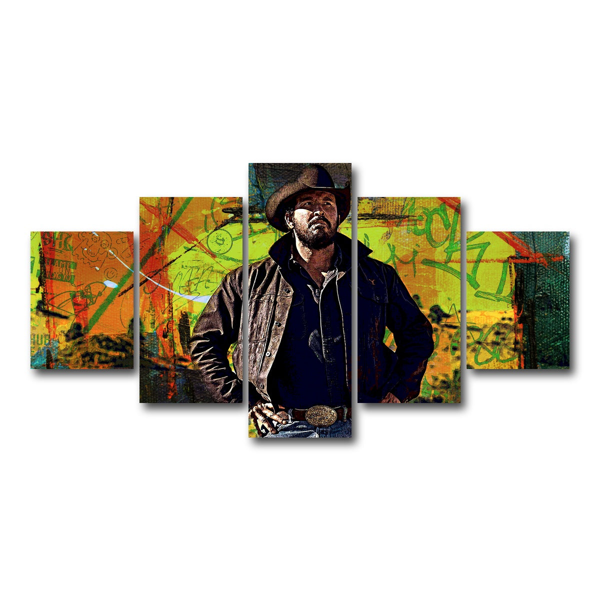 AUTO-MOCKUP WHITE | Yellowstone - Rip Wheeler | 5 Piece | Gallery Wrap Canvas | group=5_short