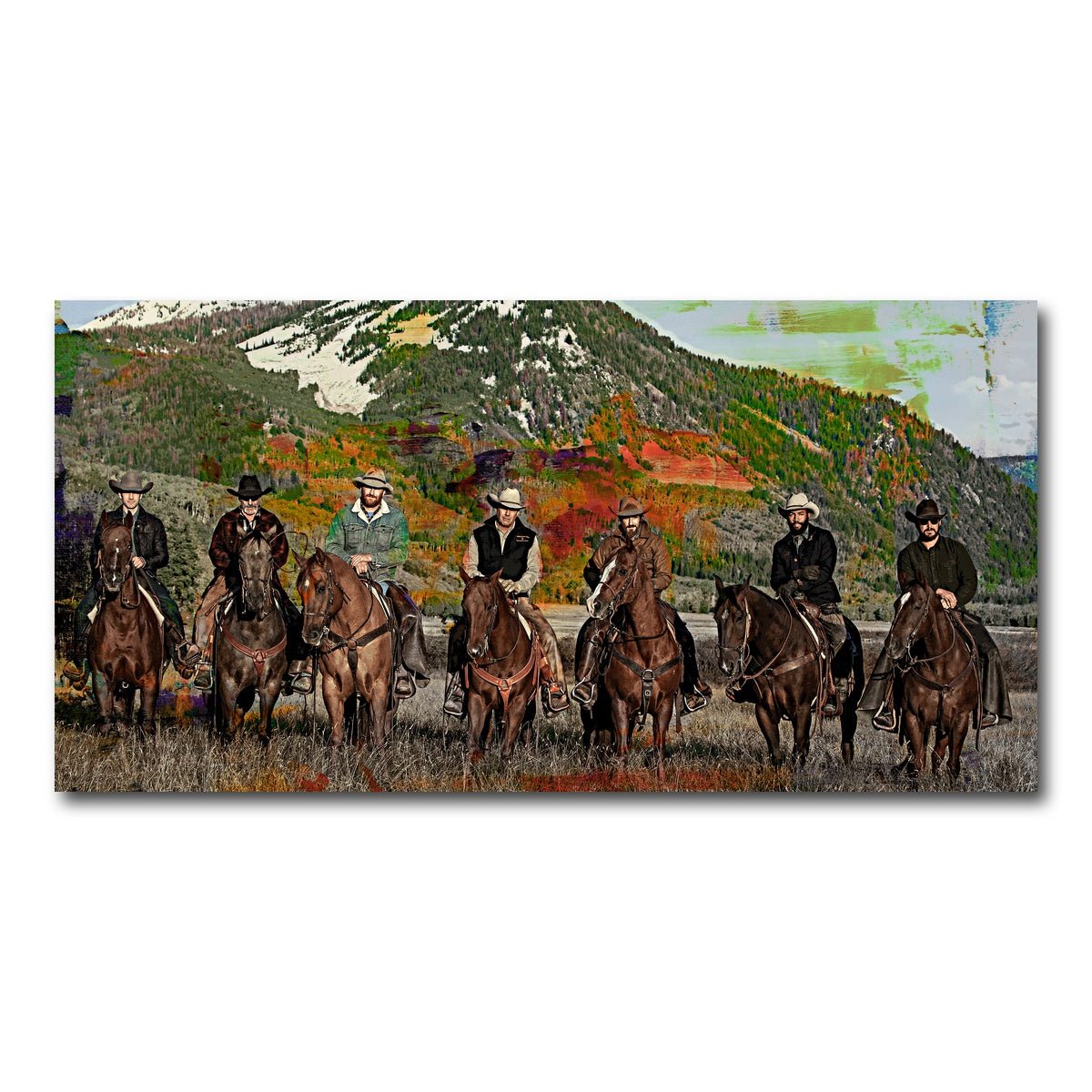 AUTO-MOCKUP WHITE | Yellowstone Horse Lineup | 1 Piece | Gallery Wrap Canvas | group=2x1
