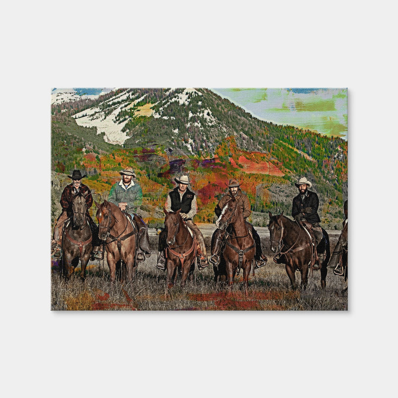 AUTO-MOCKUP WHITE | Yellowstone Horse Lineup | 1 Piece | Gallery Wrap Canvas | group=4x3