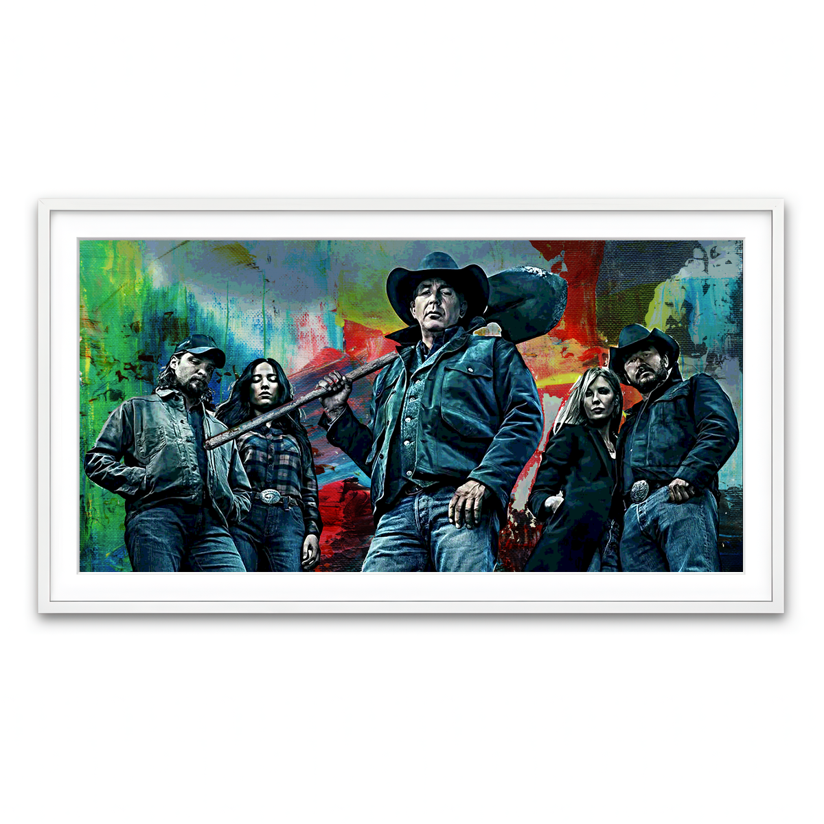 Framed Print 2x1 White