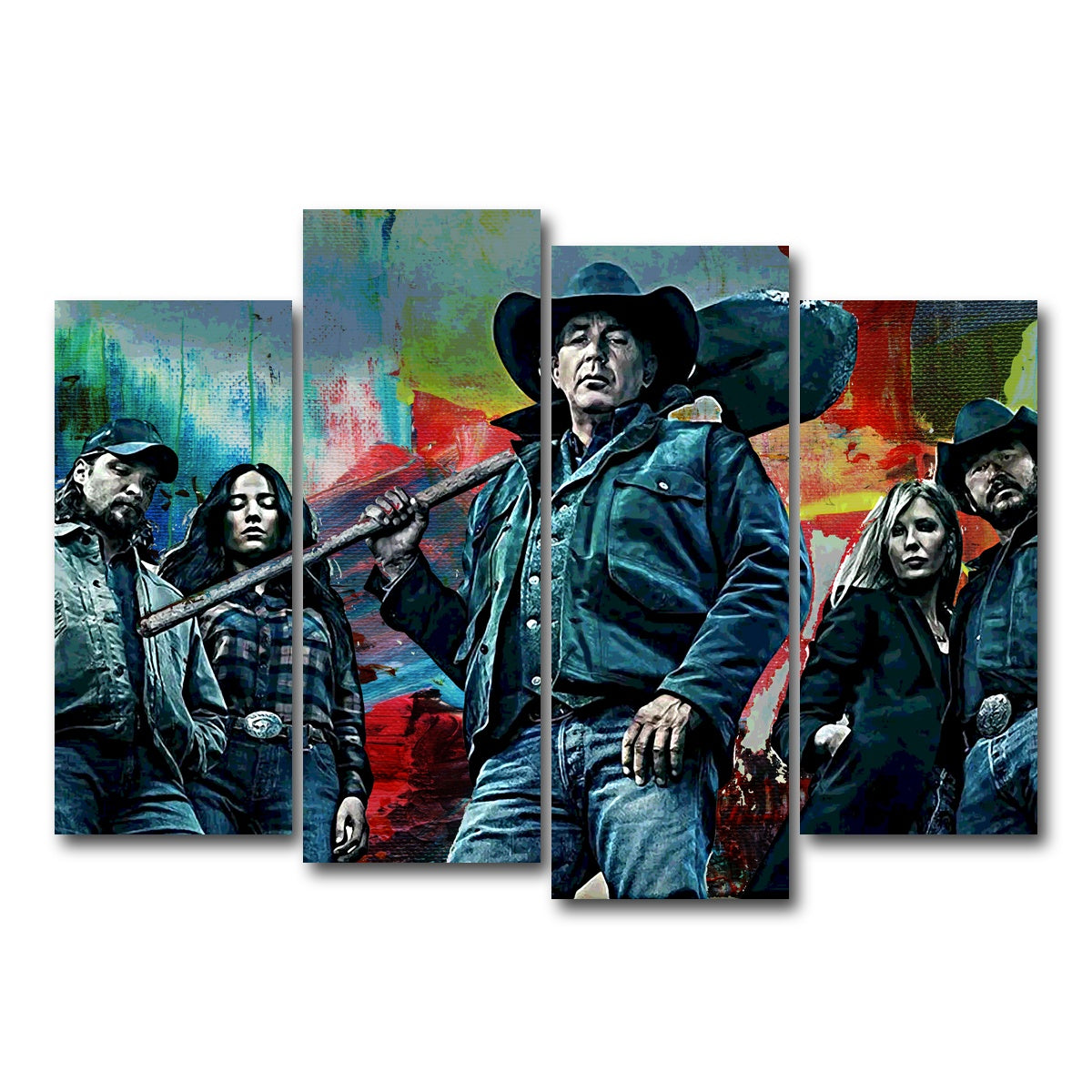 AUTO-MOCKUP WHITE | Yellowstone | 4 Piece | Gallery Wrap Canvas | group=4_normal