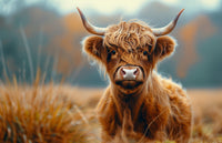 Young Highland Cow Wall Art