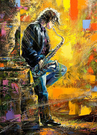 Young Saxophone Player Wall Art