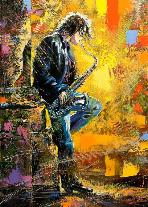Young Saxophone Player Wall Art