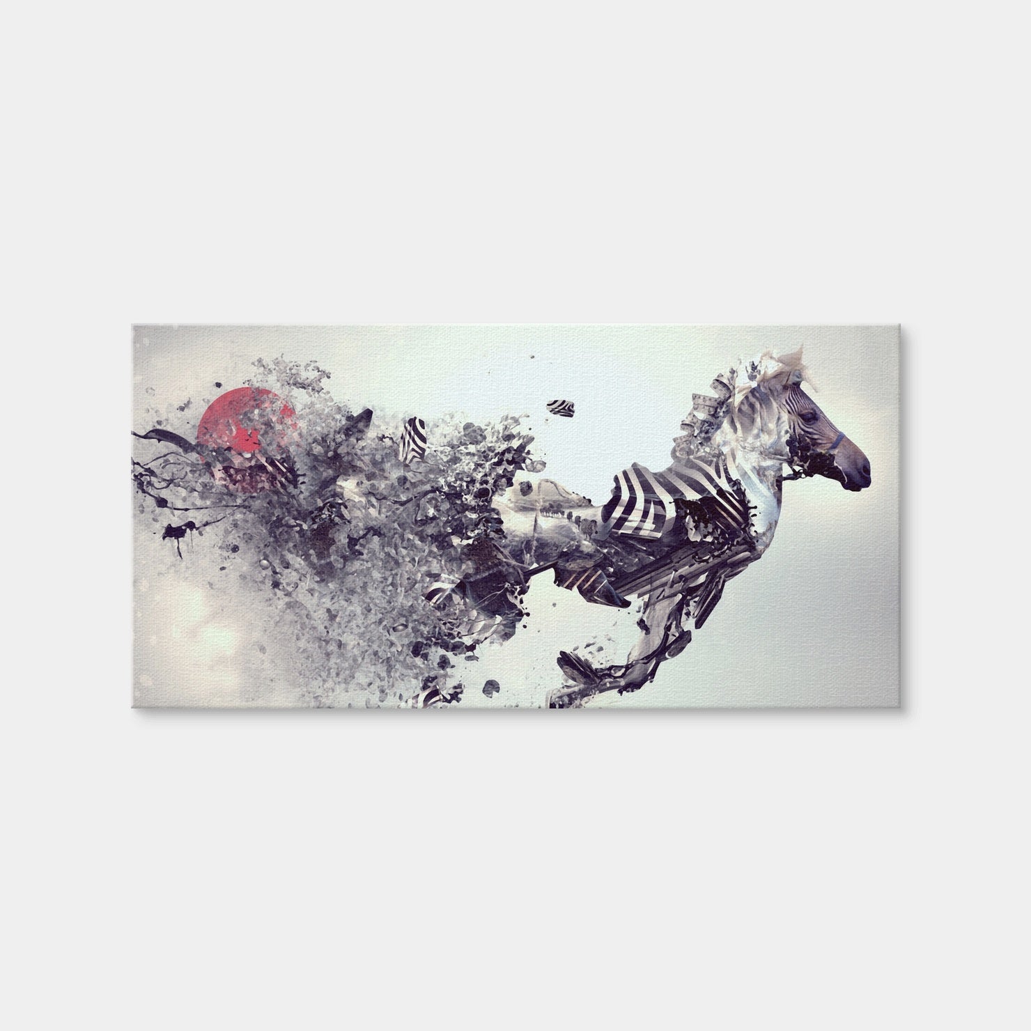 AUTO-MOCKUP | Zebra Abstract Wall Art | 1 Piece | Gallery Wrap Canvas | 2x1